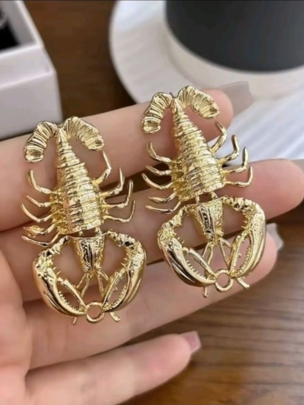 NWOT Gold Scorpion Statement Earrings